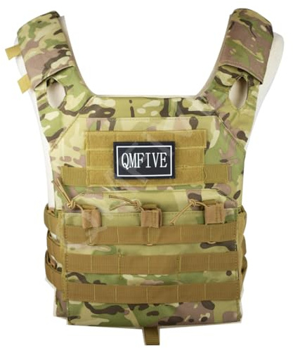 QMFIVE Airsoft Vest, Plate Carrier, JPC Tactical Combat Vest Military Wargame Molle Plate Carrier Outdoor Uniform Combat Gear (JPC-MC)