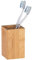 WENKO Gobelet à Dents Padua - Porte-Brosse à Dents pour la Brosse à Dents et la pâte Dentifrice, Bambou, 7 x 11 x 7 cm, Naturel