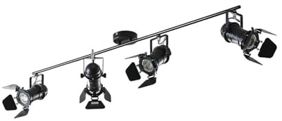 Lindby Ceiling Light Tilen dimmable (Industrial Design) in Black Made of Metal for e.g. Living Room & Dining (4 Light Sources, GU10) from Ceiling lamp