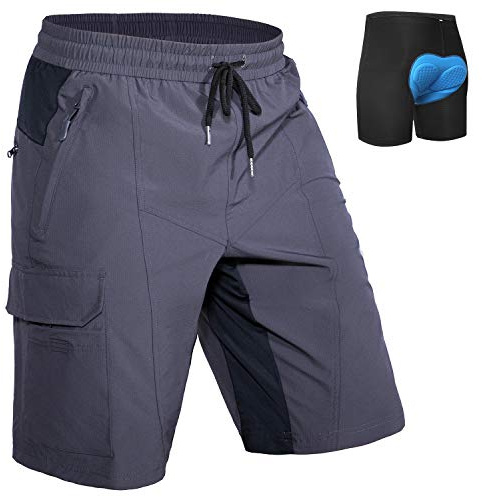 Hiauspor MTB Radlerhose Herren Fahrradhose Radhose 4D Gepolstert 5 Taschen