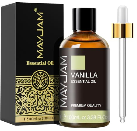 MAYJAM Huile Essentielle de Vanille 100ML de Haute Qualité pour Diffuseur, Humidificateur, DIY, Home, Wardrobes