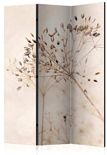 murando - Grün Paravent Raumteiler Wiese, Botanik, 135x172 cm, 3-teilig | Mobiler Sichtschutz, sofort einsatzbereit, Holzrahmen, ideal fürs Wohnzimmer oder Büro, geruchsneutral, lichtbeständig, edel