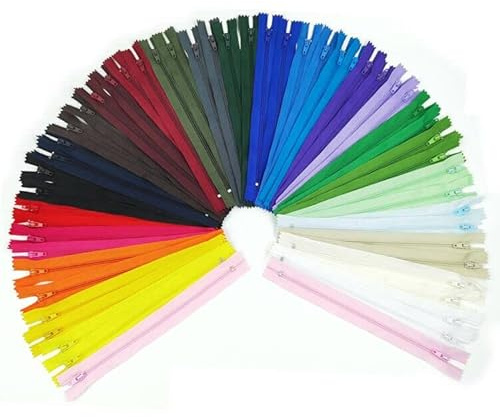Reißverschluss,52 Pcs Nylon Reißverschlüsse Ersatz Reissverschluss Bunter Reißverschluss Unsichtbarer Reißverschluss,Für Kleidung,Taschen,Handwerk(26 Farben)
