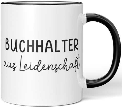 JUNIWORDS Tasse, Buchhalter aus Leidenschaft, Schwarz (6634793)