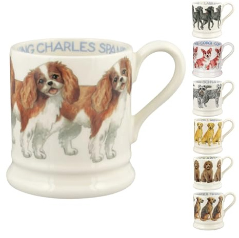 Emma Bridgewater große Tasse 1/2 Pint, Keramik Kaffeetasse groß - Steingut Tasse, Cappuccino, Latte, Kaffee, Teetasse - Schöne Tassen, Geburtstagsgeschenk - Kaffeebecher King Charles Spaniel