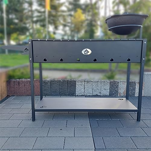 Mangal Set Batyr XL Schaschlikgrill 100cm mit Grillrost Kasan 8L