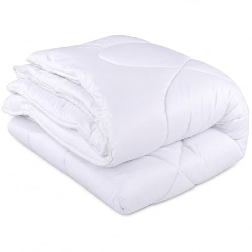 YONNKITEXX HOME Bettdecke Ganzjahresdecke 200 x 220 cm, mittelwarm, Weiß | Mikrofaserbezug, 1550 g silikonisierte Hohlfaserfüllung, ca. 2100 g Gesamtgewicht, für normal temperierte Schlafzimmer