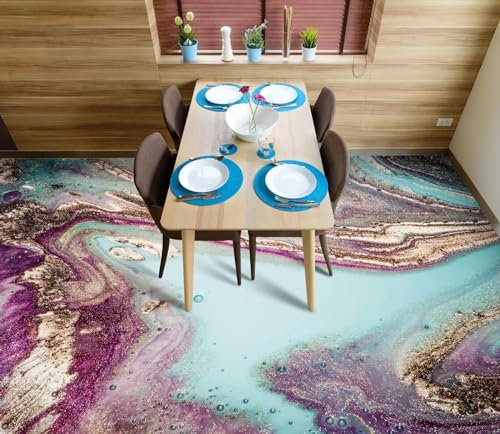 Benutzerdefinierte Selbstklebende Boden Wandtapete 3D-Lila-Textur, 250 x 175 cm Bodenfliesen Aufkleber Wohnzimmer Studie Pvc Wasserdicht Tragen 3D Bodenbelag Tapete
