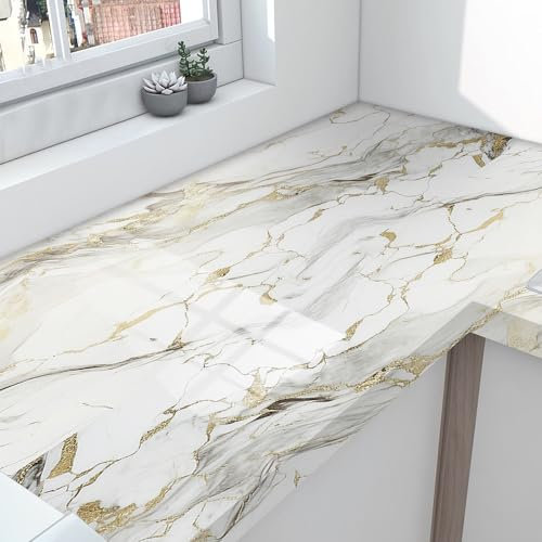 Selbstklebende Tapete Gold Gestreift Grau Strukturtapete Wandtattoo Schlafzimmer Tapete Selbstklebend Vliestapete Wallpaper for Living Room Tapeten Leicht zu Entfernen Wandschutzfolie 40x100cm/1 Pcs
