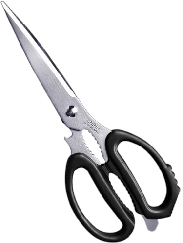 CANARY Japanese Kitchen Scissors Heavy Duty Long Blade 24cm - Dishwasher Safe & Come Apart Blade - All Purpose Large Kitchen Shears with Sharp Serrated Japanese Stainless Steel Blade - Made in Japan
