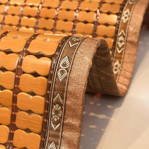 MAAOBR Bambus Sommer-Schlafmatte, Faltbare Bambus-kühlmatratze, Atmungsaktive Bambus-Matte Bett Schlafen Pad, Für Schlafzimmer,Bett,Sofa(Flower Edging,200x200cm)