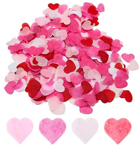 HDGSAFD Confeti En Forma De Corazón De 80G, Decoración De Mesa, Decoración De Confeti para Fiesta De Boda Y Día De San Valentín