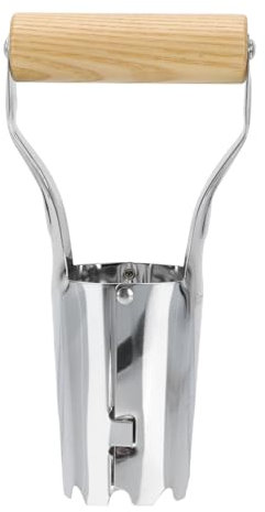 Mipcase 1 Pc Transplantoir En Acier Inoxydable Pot Pelle Tube De Repiquage De Jardinage Tube De Repiquage Agricole Planteur De Bulbes De Jardin Excavateur Outils De Jardinage Bois Silver