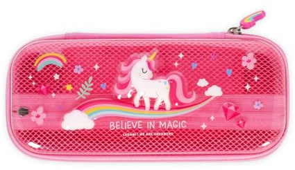 Legami - Wonderwow Federmäppchen, Unicorn Motiv,2 Fächer und Stifthalter innen, Innenfach mit Netzstoff, Reißverschluss, 23 x 11 x 5 cm