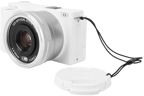 Fotocamera Digitale da 72 MP per Fotografia, 12x Zoom Ottico Zoom 3in Flip Screen Videocamera con modalità Macro Flash LED, Telecamera da Viaggio Compatta per YouTube, Paesaggio,