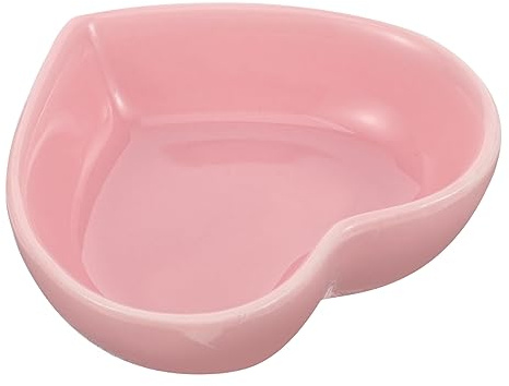 TOBBOMEY Ciotola in Materiale Refrattario Per Criceti e Piccoli Animali Domestici Forma Cuore Antiversione Adatta Per Cibo e Acqua Lavabile in Lavastoviglie