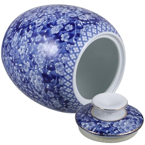 SOLUSTRE Blau-weißes Porzellan-versiegelungsglas Mit Deckel Tee-vorratsbehälter Aus Keramik Praktisches Vorratsglas Für Trockene Lebensmittel