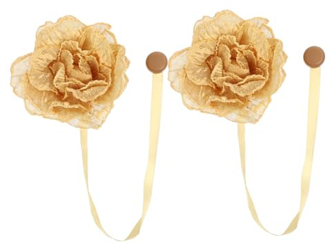 Homoyoyo 2 Pezzi Fermatenda Magnetico Fiore Vintage Tieback Decorativo per Tende con Calamita Forte Accessorio per Tende da Finestra Elegante Fermatenda per Soggiorno e Colore Casuale