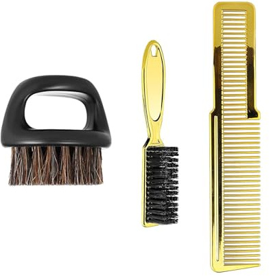 Barber Comb Set Professional Shaping Brush Finishing Brush Gold