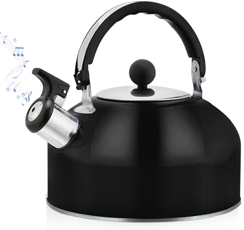 Bouilloire à induction - 3 l - Bouilloire sifflante en acier inoxydable - Bouilloire sifflante en acier inoxydable - Bouilloire sifflante en acier inoxydable - Bouilloire pour thé et café - Poignée