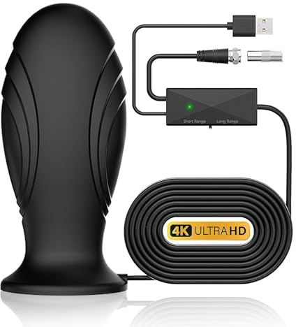 2026 Upgraded Indoor TV Aerial for Smart TV with Strong Magnetic Base,Easy Installation TV Ariels Indoor,Long Range Reception for Local Channels 4K 1080P,18.7ft Long Cables,Suitable for All Channels