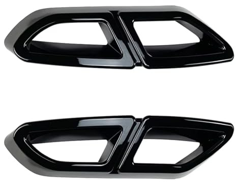 garniture d'embout queue 2 Pièces Cache-silencieux D'échappement Arrière Pour Voiture Compatible Avec VW Pour Passat B8 2017 2018 2019(Glossy black)