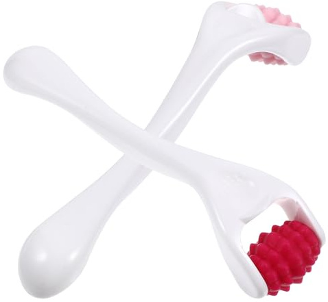 LIFKOME Lot de 2 Rouleaux de Massage Facial en Silicone Réutilisables, Mini Rouleau Masseur pour Yeux, Rouleau de Massage Doux pour Soin du Visage, Outil Compact pour Raffermissement