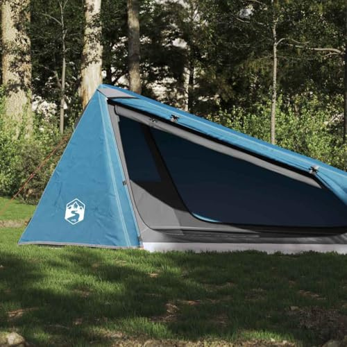 Tunneltält 1 person blått vattentätt, ultralätt campingtält med regntak, 210 x 100 x 94 cm, för utomhusäventyr, vandring, vandring
