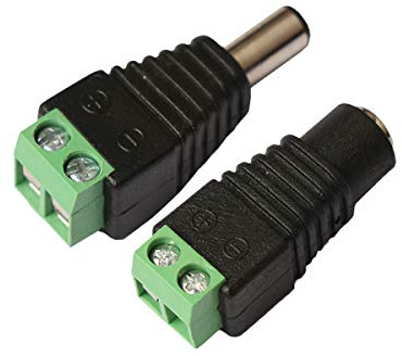 Wowled – 10 alimentazione DC connettore 5.5 mm x 2.1 mm (5 x maschio + 5 x femmina) 12 V 24 V Power jack presa cavo filo terminale maschio femmina adattatore per telecamera di sicurezza CCTV, strisce