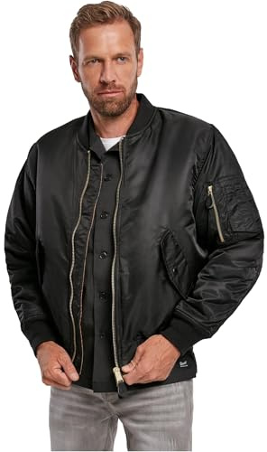 Brandit MA1 Hombre Cazadora Bomber Negro 100% Nailon