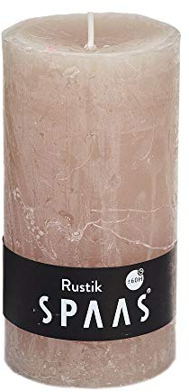 Spaas 8 Rustik-Stumpenkerzen ohne Duft, 70/130 mm, ± 60 Stunden, Beige, Paraffinwachs, D 70 mm x H