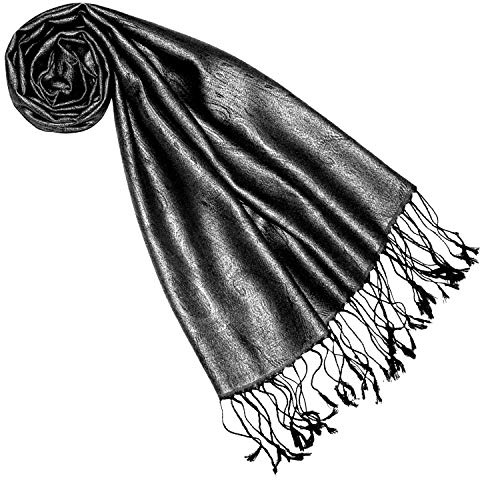 Lorenzo Cana Pashmina Schal Schaltuch jacquard gewebt 100% Seide Paisley Muster Seidenschal Seidentuch Seidenpashmina mehrfarbig 70 x 190 cm