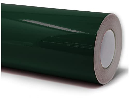 Finest Folia (7€/m² Plotterfolie Möbelfolie glänzend Glanz Klebefolie Küchenfolie selbstklebende PVC Folie 63cm Medienbreite (060 Dunkelgrün, 5 Meter)
