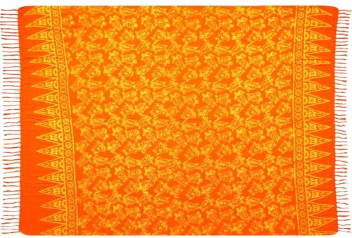 Wogeka Sarong – Blickdichtes luftiges Strandtuch Schildkröte in Gelb für Damen & Herren als Pareo Wickelrock Cover Up Strandkleid für den Strand 87