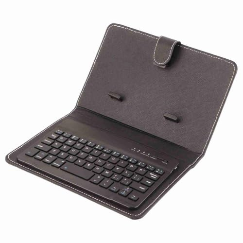 Cuifati Bluetooth-Tastatur und -Hülle, 2 in 1 Elegante Folio-Standetui-Hülle + abnehmbare 3.0-Bluetooth-Tastatur für 4,5-6,8 Android-, und Telefone(Schwarz)