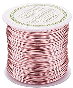 Beadthoven Kupferdraht, 0,6 mm, anlaufgeschützt, 18 m, biegbare Metalldrähte, Rotgold, für Schmuckverpackung, Perlenstickerei, Skulpturen, Basteln