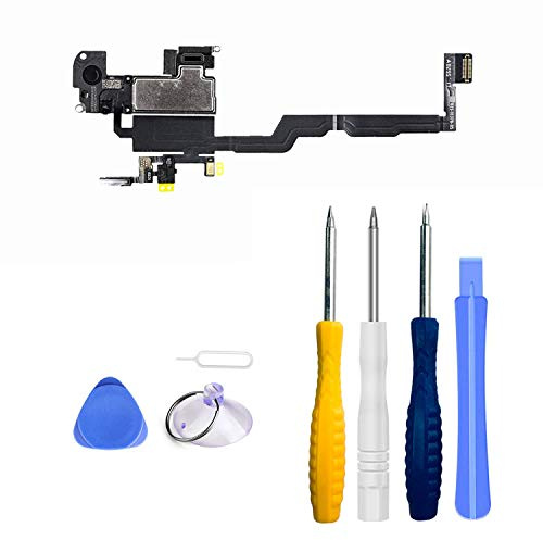 LTZGO Altoparlante Sensore Luce Cavo Flessibile (Microfono Incluso), Compatibile con iPhone XS, con Strumenti di Riparazione，Kit