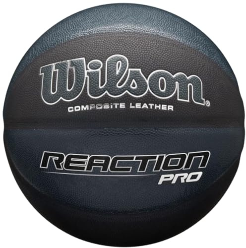 Wilson Basketball Reaction PRO Shadow, Mischleder, Größe: 7, Für den Innen- und Außenbereich, Schwarz, WTB10135XB07