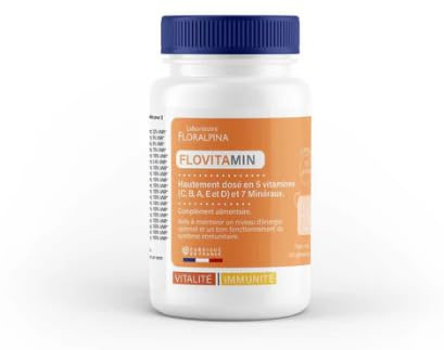 FLOVITA-MIN 120 Gélules – Cure 60 Jours | Complexe 19 Vitamines & Minéraux | 100% AJR | Énergie & Immunité | Multivitamines Complet | Conditionnée en France, LABORATOIRE FLORALPINA
