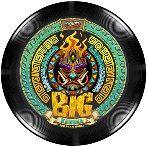 Innova Big Kahuna INNmold Beach Frisbee 200g – Designed to Handle High Winds, Easy to Grip Rim (Black)