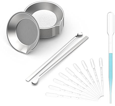 DIYESMART 12 x Farbwanne, 2 x Farbrührer und 10 x Pipetten für Airbrush-Malerei, Bastelarbeiten, Malerei, Modellmalerei, Hobby-Farbbauwerkzeuge