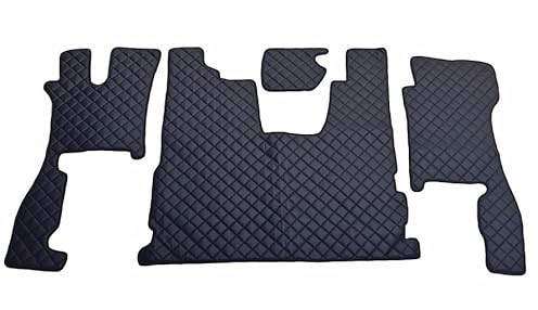 Schwarz mit rotem Draht Eco Leder Bodenmatte für Scania R NextGen 2016+ + Linkslenker LKW