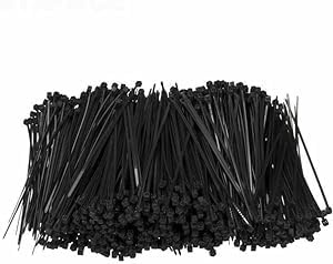PC Industries Adjustable 250mm x 4mm Black Nylon Cable Ties - Zips Office Appliance Supplies (10 Ties)