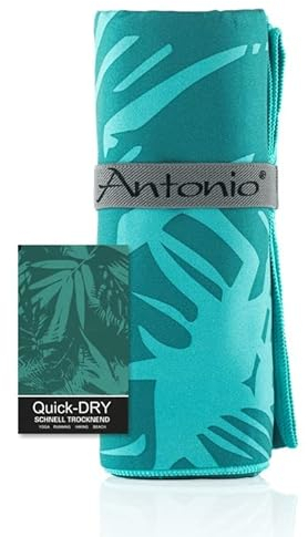 Antonio - Mikrofaser Strandtuch & Badetuch XXL 160 x 80 cm türkis - Damen & Herren Strand-Handtuch & Bade-Handtuch schnelltrocknend leicht groß - Microfaser Towel Handtücher für Yoga, Sport, Unterwegs