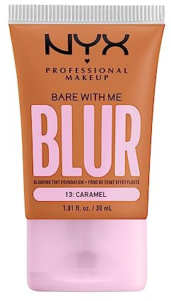 NYX Professional Makeup Weichzeichnende Foundation mit mittlerer Deckkraft und mattem Finish, Bis zu 12 Stunden Pflege und Feuchtigkeit, Mit Niacinamiden, Bare with Me, Farbe: Caramel, 1 x 30 ml