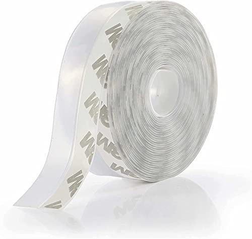 CUQOO Silicone Seal Strip in Clear - 10M/33ft Weatherproof Adhesive Strips for Doors & Windows, Noise, Dust & Water Resistant, Easy to Install Strong, Flexible Draft Stopper Sealant Tape for Homes