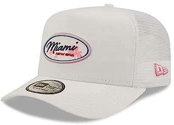 New Era Oval State Miami White A-Frame Adjustable Trucker Cap - One-Size
