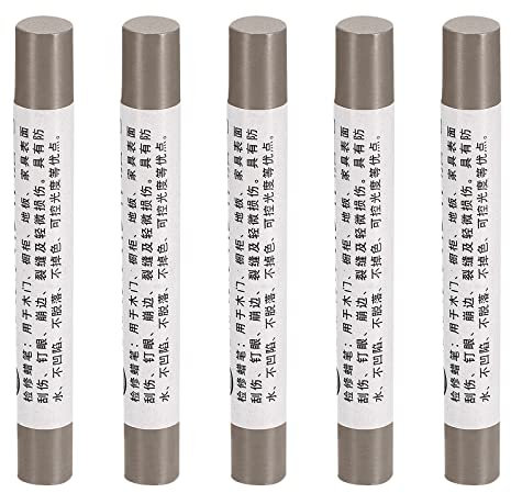 sourcing map 5Stk Möbel Reparatur Buntstifte Wachsfüllstift Ausbessern Stift Marker - für Kratzer Tische Holzböden Abdeckplatten Schwarz Braun