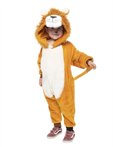 Rubies Disfraz León para niños y niñas, Jumpsuit con capucha, Oficial Carnaval, Halloween, Cumpleaños y Fiestas