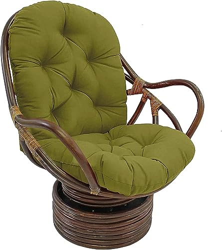 Rattani Auflage/Polster für Schaukelstuhl, Schaukelkissen Ersatz Outdoor/Indoor, Weich Verdickt Waschbar Sitzkissen Fester Twill Drehstuhl Schaukelstuhl Kissen rutsc (Grün)